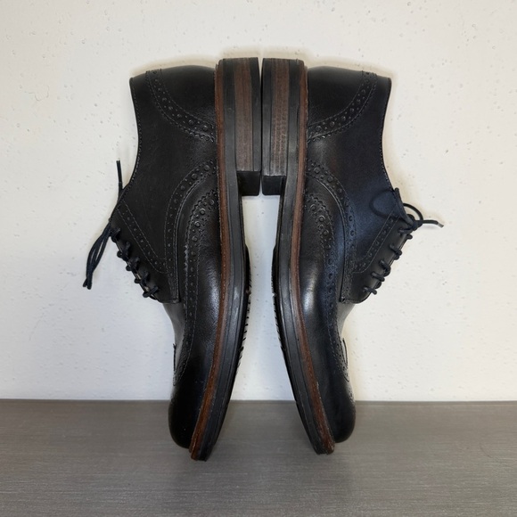 GH Bass & Co Shoes Mens 8.5M Black Leather Jordan Wingtip Oxford Dress Brogue